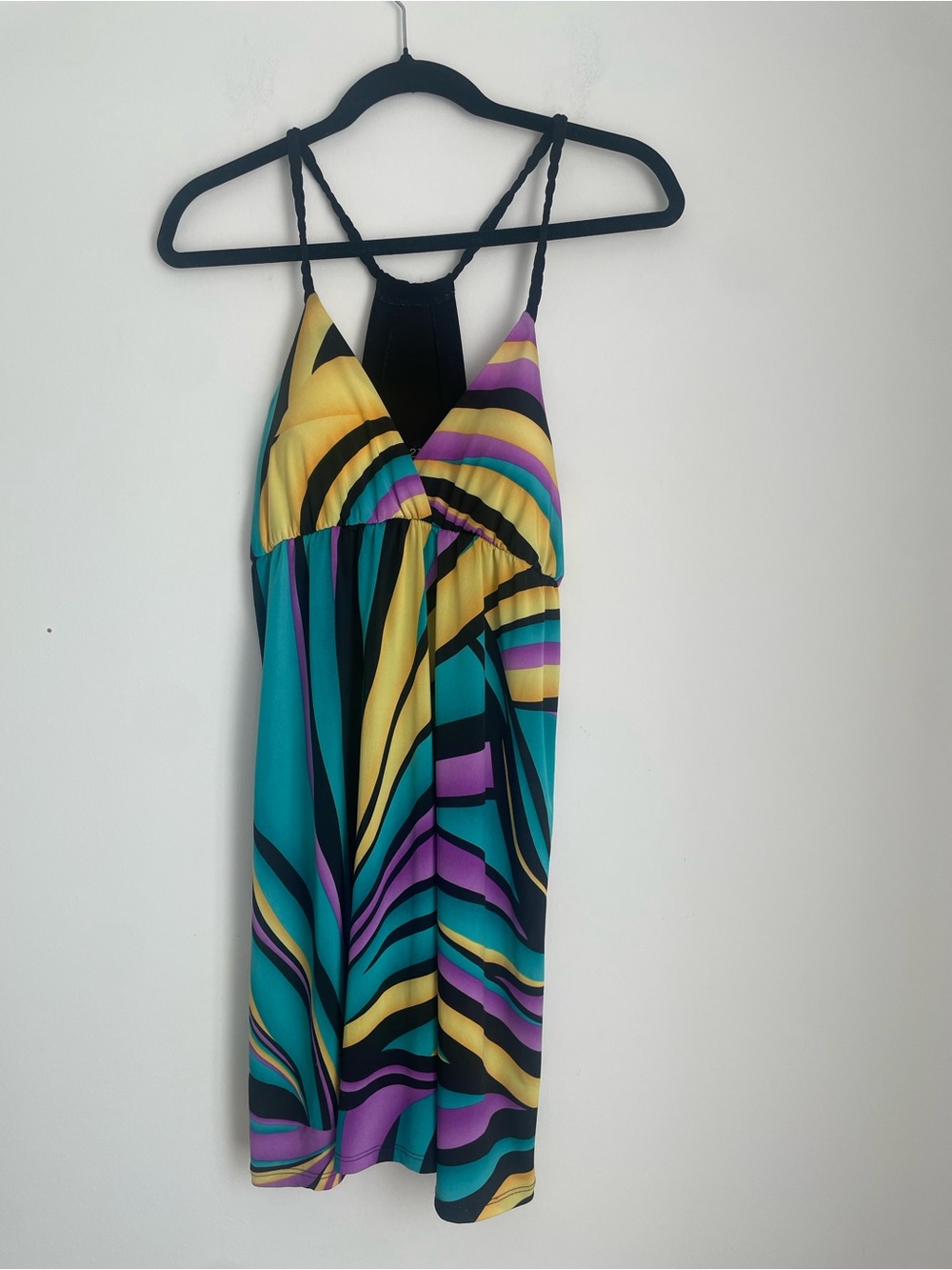Rue 21 Colorful Geometric Empire Waist Dress Size L Y2K